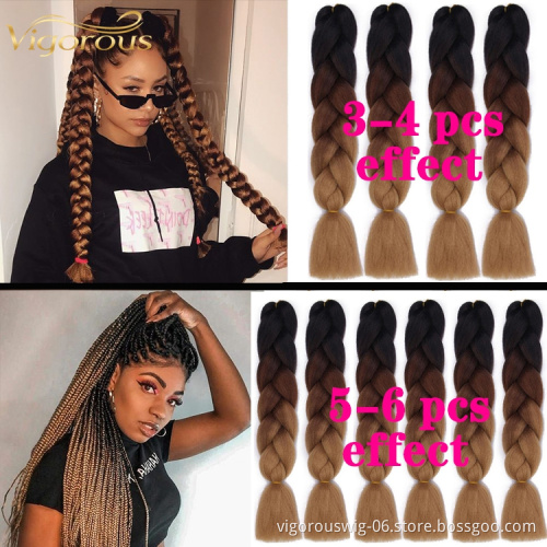 Vigorous Wholesale In Weave Cheap Pre Stretch Jumbo Hair Crochet Braids Extensions For African Hair Synthetic Braiding Hair
